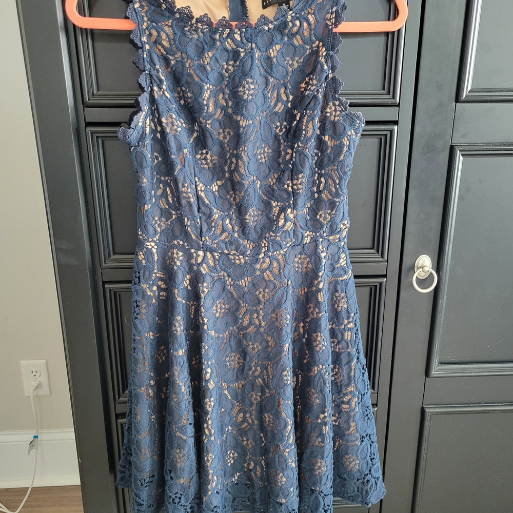 City Studio Navy Lace Dress